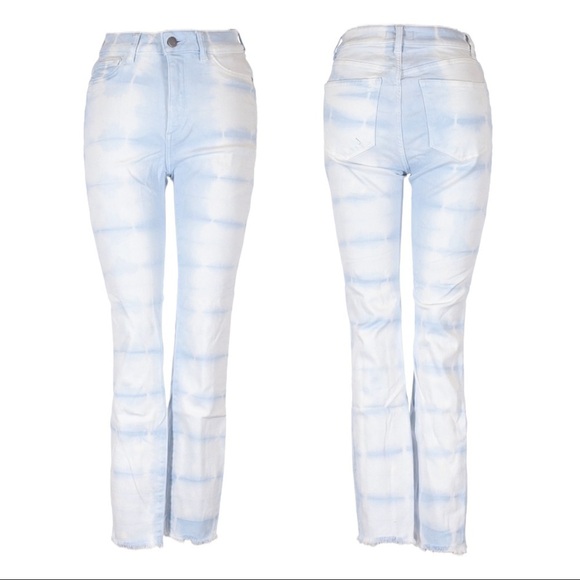 DL1961 Farrow Crop High Rise Skyway Tie Dye Instasculpt Skinny Jeans Size 26 - Picture 1 of 15